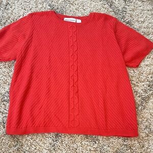 Alfred‎ Dunner Red/Orange Short Sleeve sweater Top